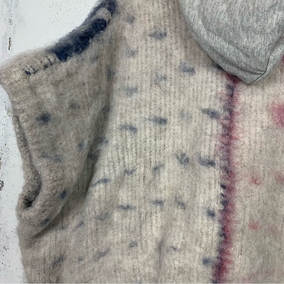 Free People Rare Thing Fuzzy Zip Up Poncho Sweater Cover Size XS - Picture 5 of 11